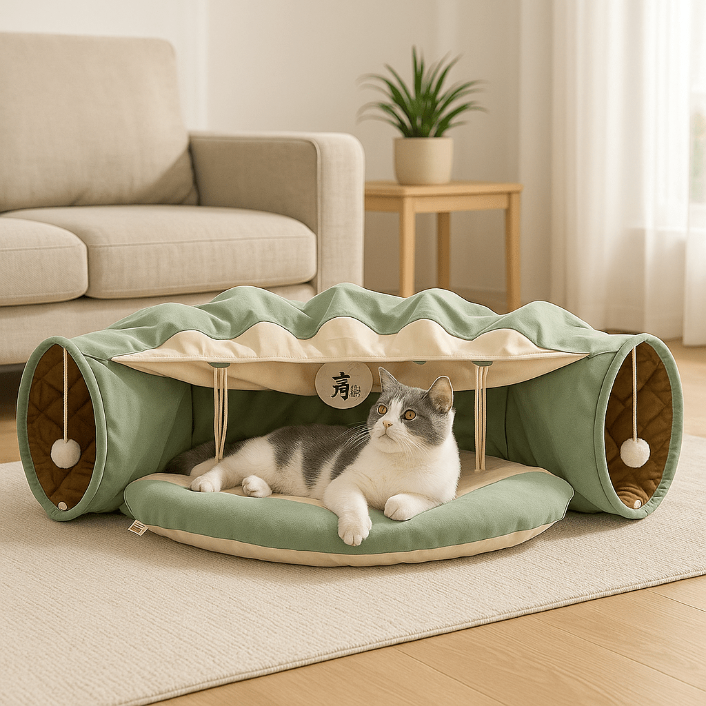 Chat Jouet - Tunnel pour chat avec lit - Chatjouets