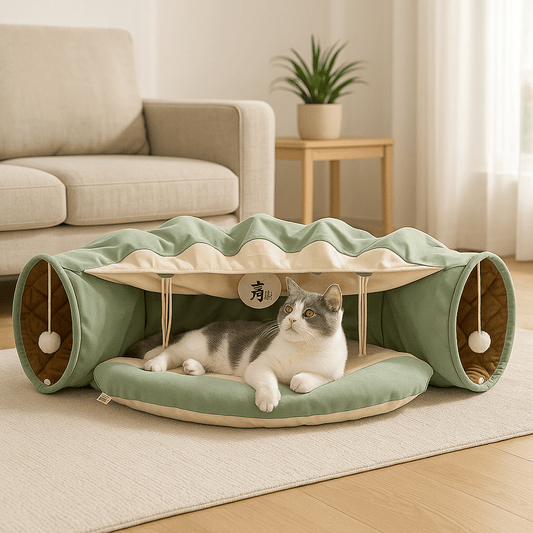 Chat Jouet - Tunnel pour chat avec lit - Chatjouets