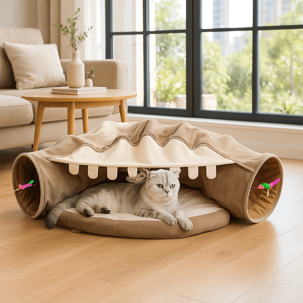 Chat Jouet - Tunnel pour chat avec lit - Chatjouets