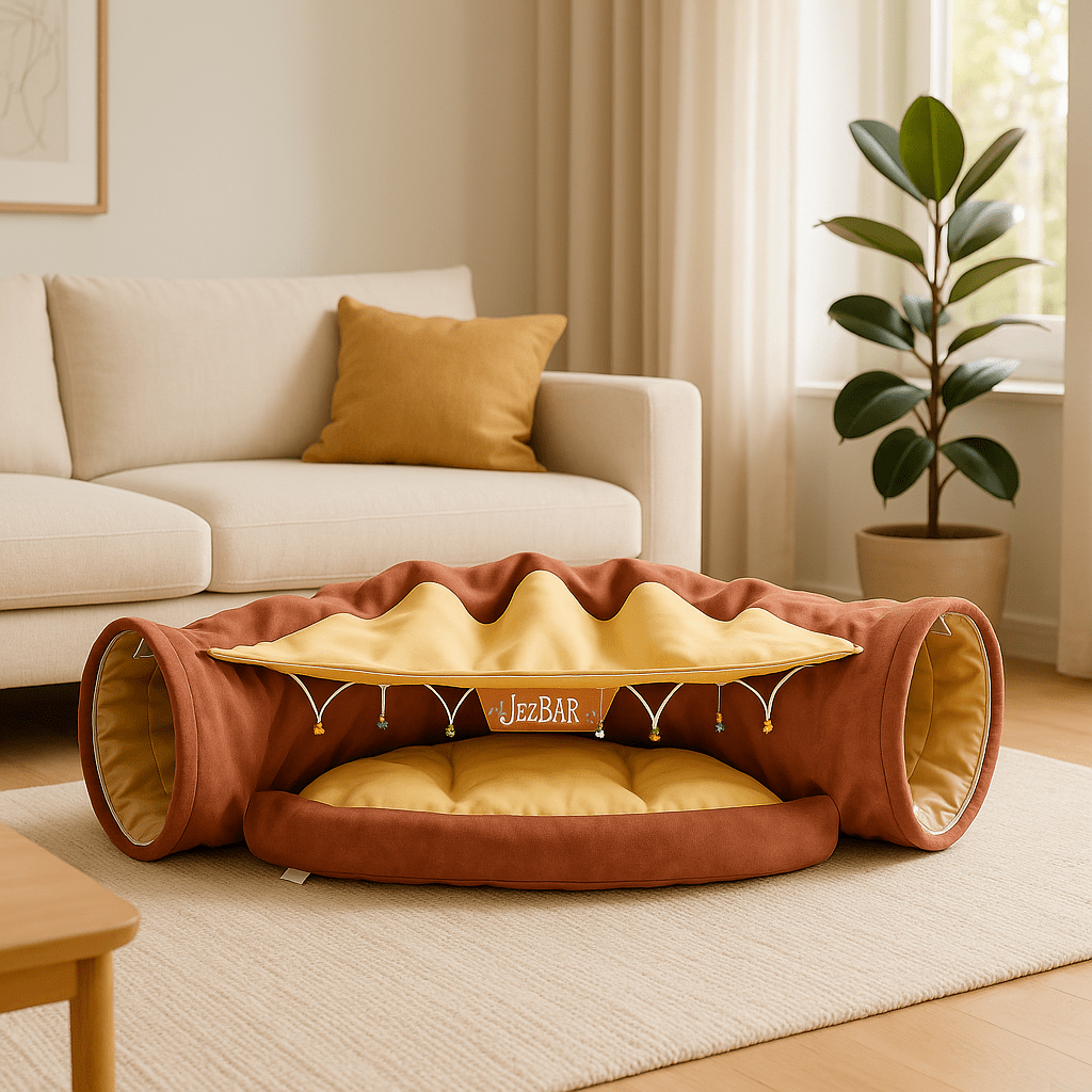 Chat Jouet - Tunnel pour chat avec lit - Chatjouets