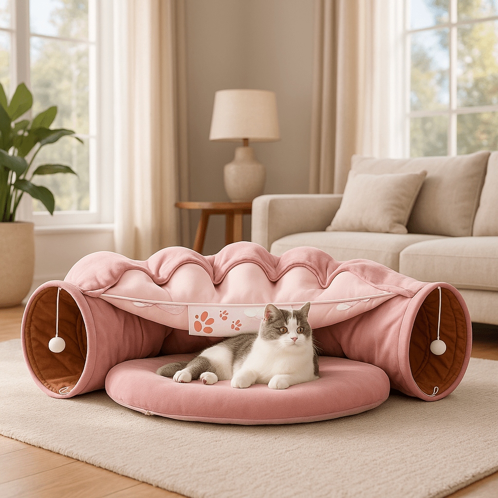 Chat Jouet - Tunnel pour chat avec lit - Chatjouets