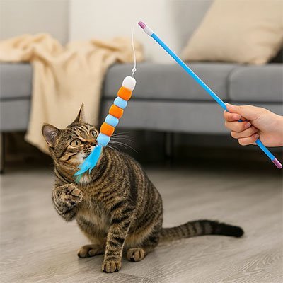 Jeu pour Chat | Baguette à Plumes Interactive - Chatjouets