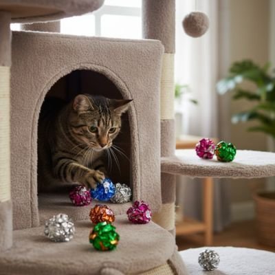 Jeu pour chat | balles multicolores - Chatjouets