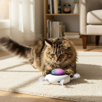 Jouet chat interactif | OVNI avec plume - Chatjouets